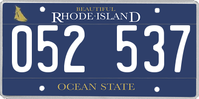 RI license plate 052537