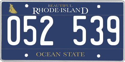 RI license plate 052539