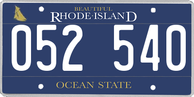 RI license plate 052540