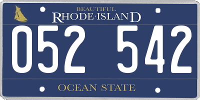 RI license plate 052542