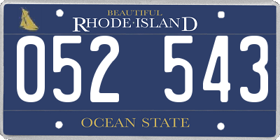 RI license plate 052543