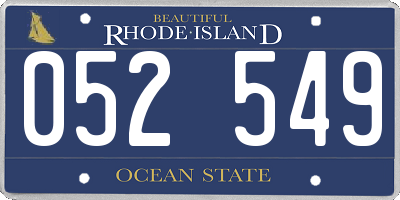 RI license plate 052549