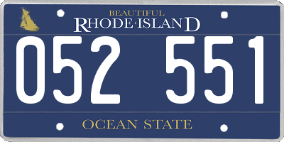 RI license plate 052551