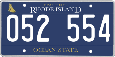 RI license plate 052554