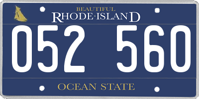 RI license plate 052560