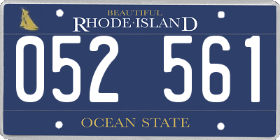 RI license plate 052561