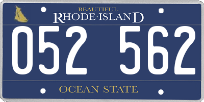 RI license plate 052562