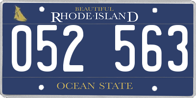 RI license plate 052563