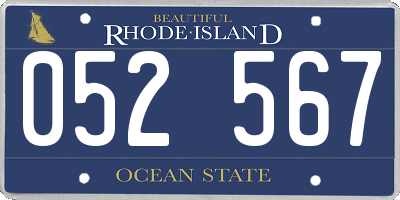 RI license plate 052567