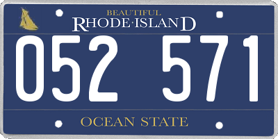 RI license plate 052571