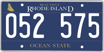 RI license plate 052575