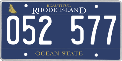RI license plate 052577