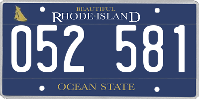 RI license plate 052581