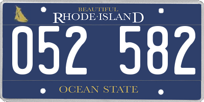 RI license plate 052582