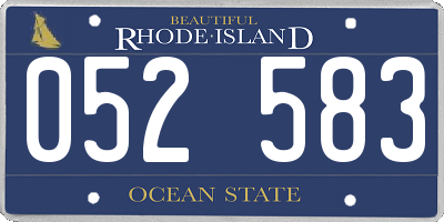 RI license plate 052583