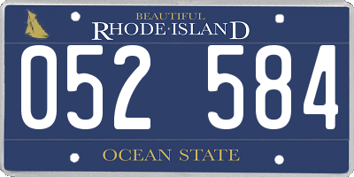 RI license plate 052584