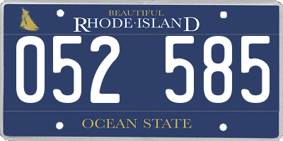 RI license plate 052585