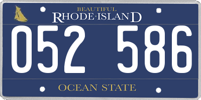 RI license plate 052586