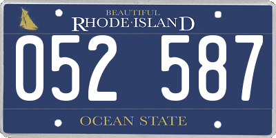 RI license plate 052587