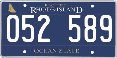 RI license plate 052589