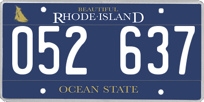 RI license plate 052637