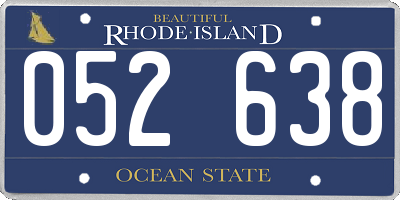 RI license plate 052638