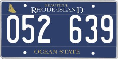 RI license plate 052639