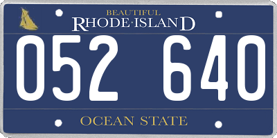 RI license plate 052640