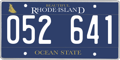 RI license plate 052641