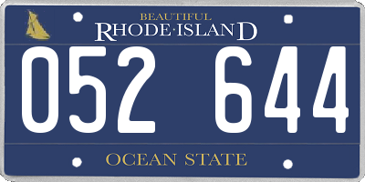 RI license plate 052644
