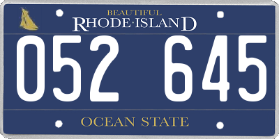 RI license plate 052645