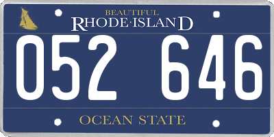 RI license plate 052646