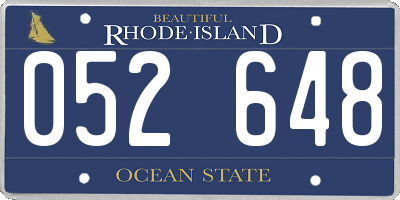 RI license plate 052648