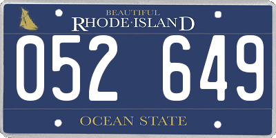 RI license plate 052649