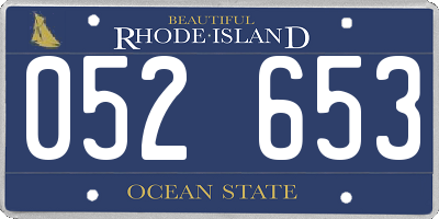 RI license plate 052653