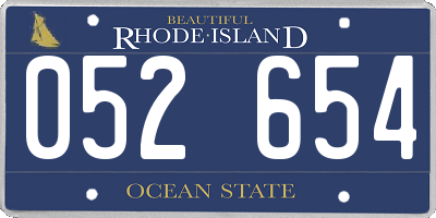 RI license plate 052654