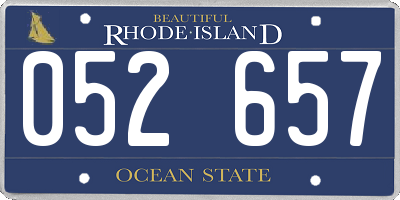 RI license plate 052657