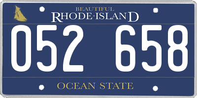 RI license plate 052658