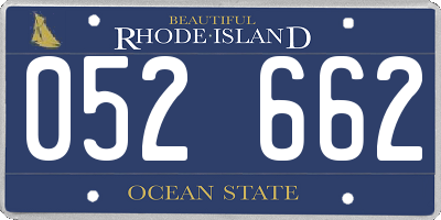 RI license plate 052662