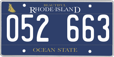 RI license plate 052663