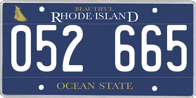 RI license plate 052665