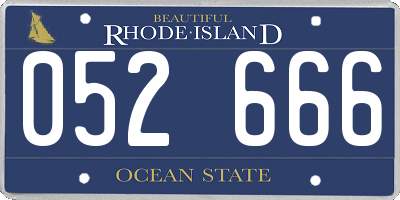 RI license plate 052666