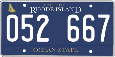 RI license plate 052667
