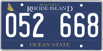 RI license plate 052668