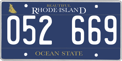 RI license plate 052669