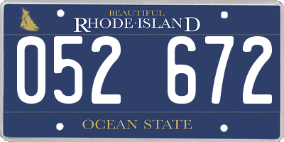 RI license plate 052672