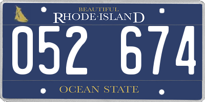 RI license plate 052674