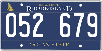 RI license plate 052679