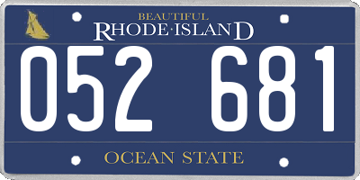 RI license plate 052681