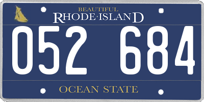 RI license plate 052684